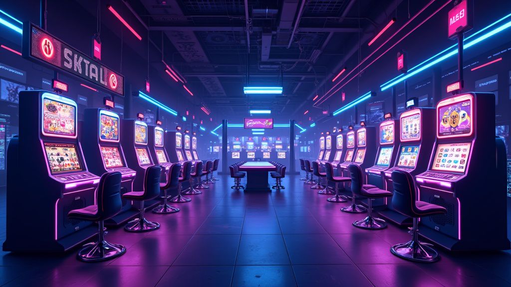 RetroBet Casino's sleek cyberpunk-themed homepage.